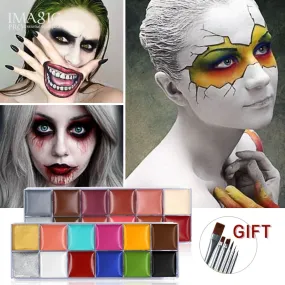 12 Colors Flash Tattoo Face Body Paint Oil Painting Art use in Halloween Party Fancy Dress Beauty Makeup Tool