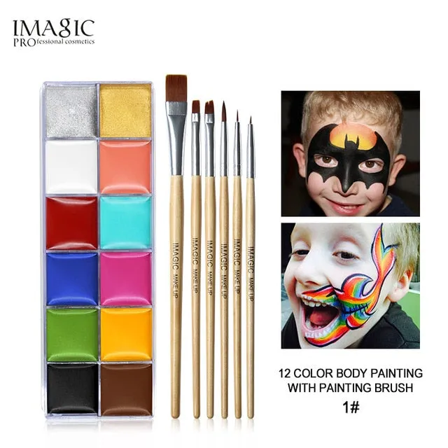 12 Colors Flash Tattoo Face Body Paint Oil Painting Art use in Halloween Party Fancy Dress Beauty Makeup Tool