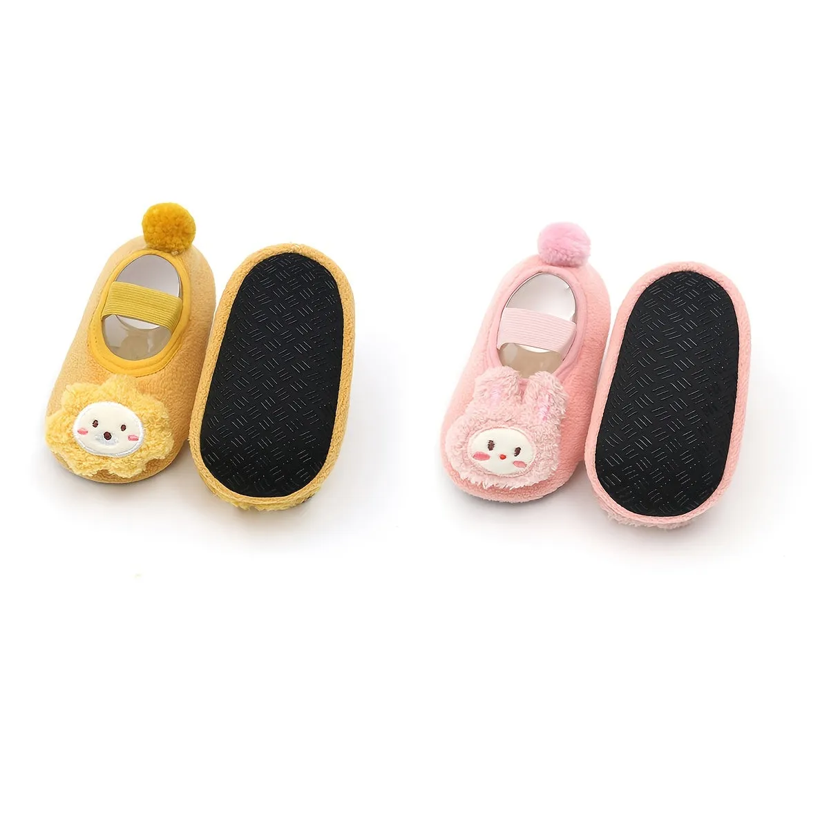 1/2pairs Baby Girls Kids Cartoon Animal Pattern Cute Socks, Anti-skid Socks, Breathable Comfy Floor Socks, Toddlers Children's Trendy Socks Shoes