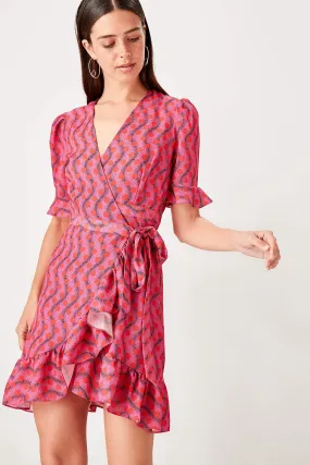 13077 Pink Wrap Skirt Dress