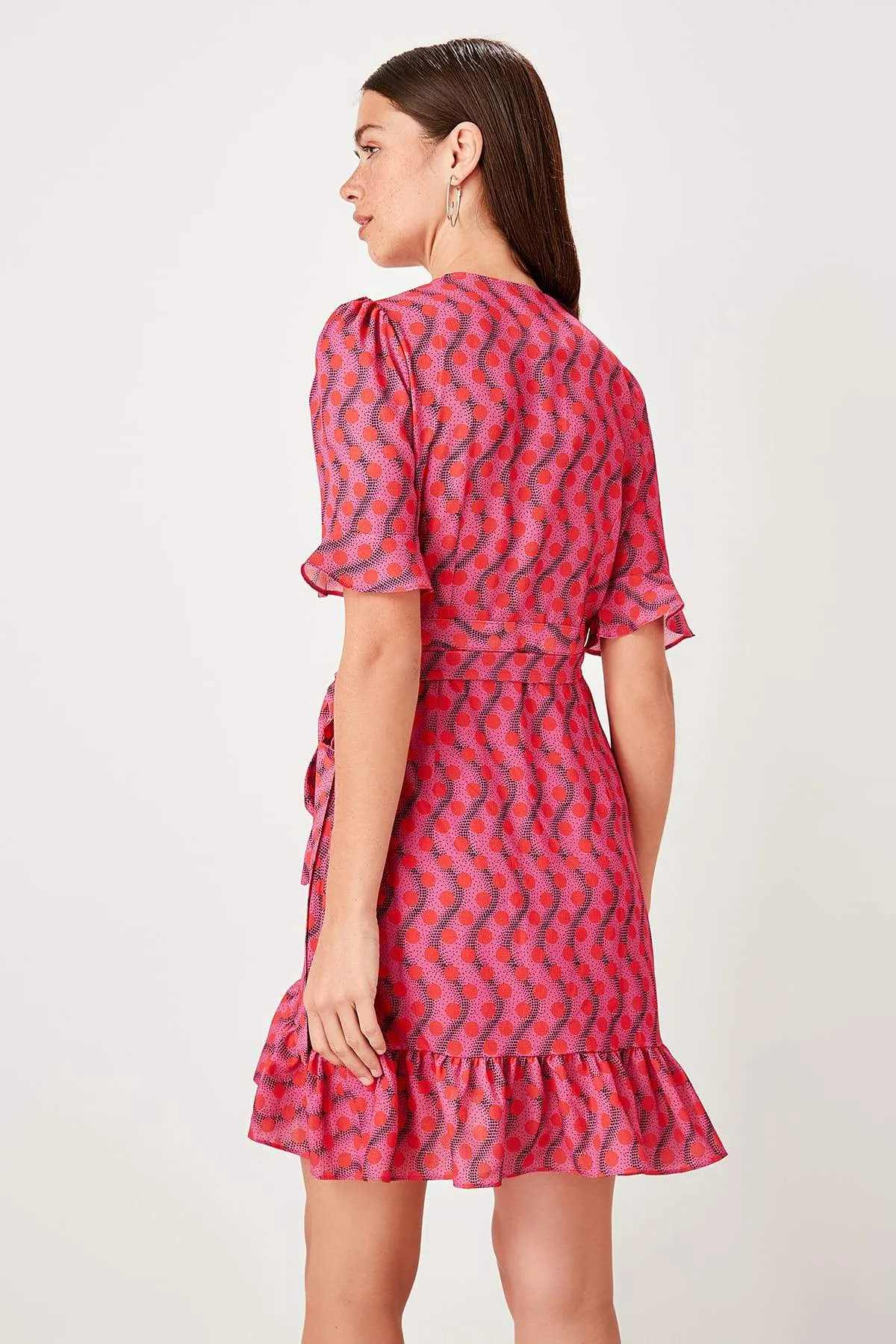 13077 Pink Wrap Skirt Dress