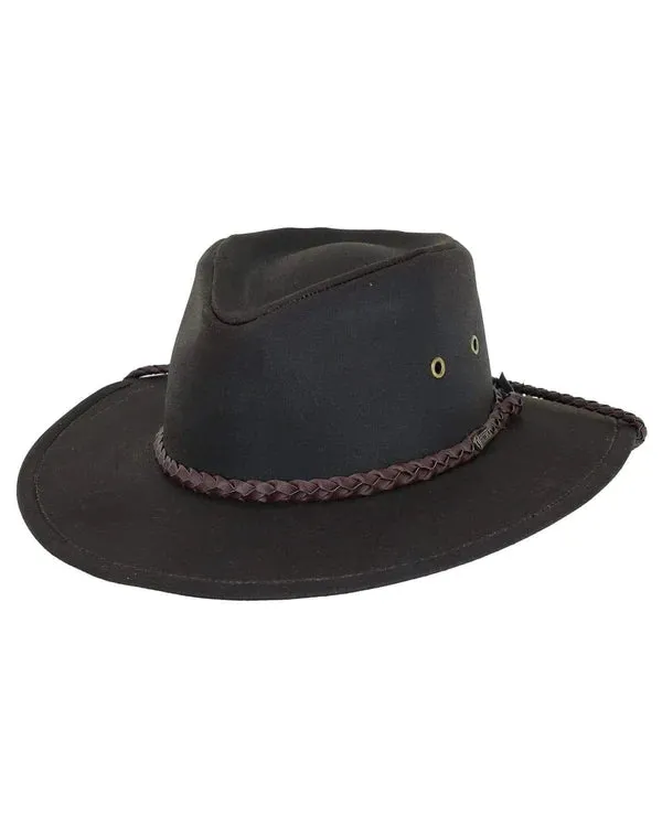 1486-brn Unisex Grizzly Oilskin Hat by Outback Trading Co.