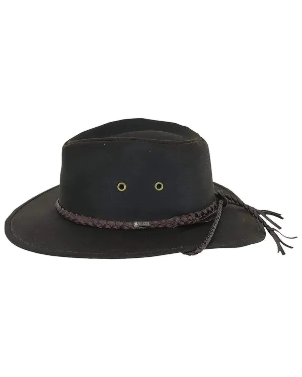 1486-brn Unisex Grizzly Oilskin Hat by Outback Trading Co.