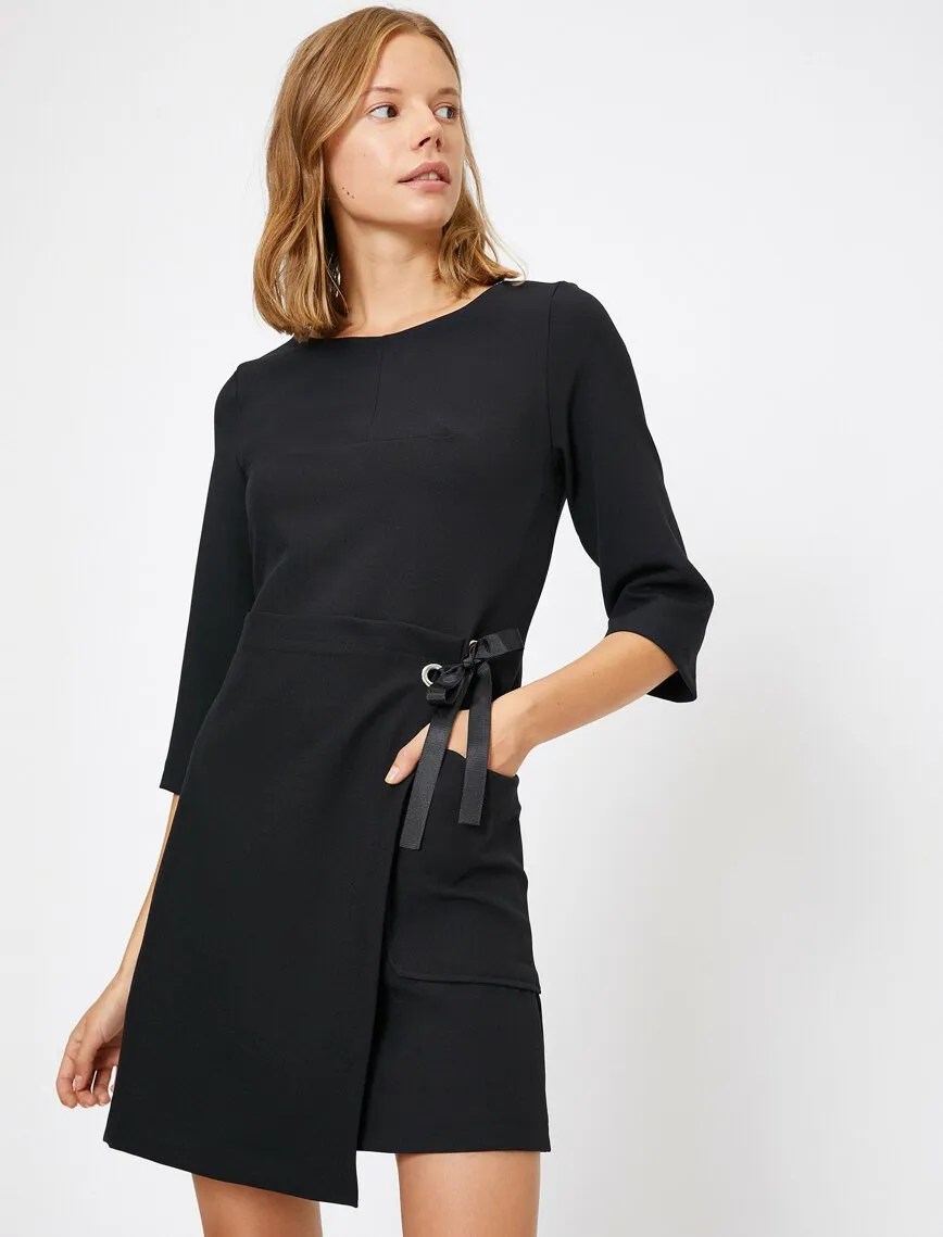 15030 Black Wrap Skirt Dress