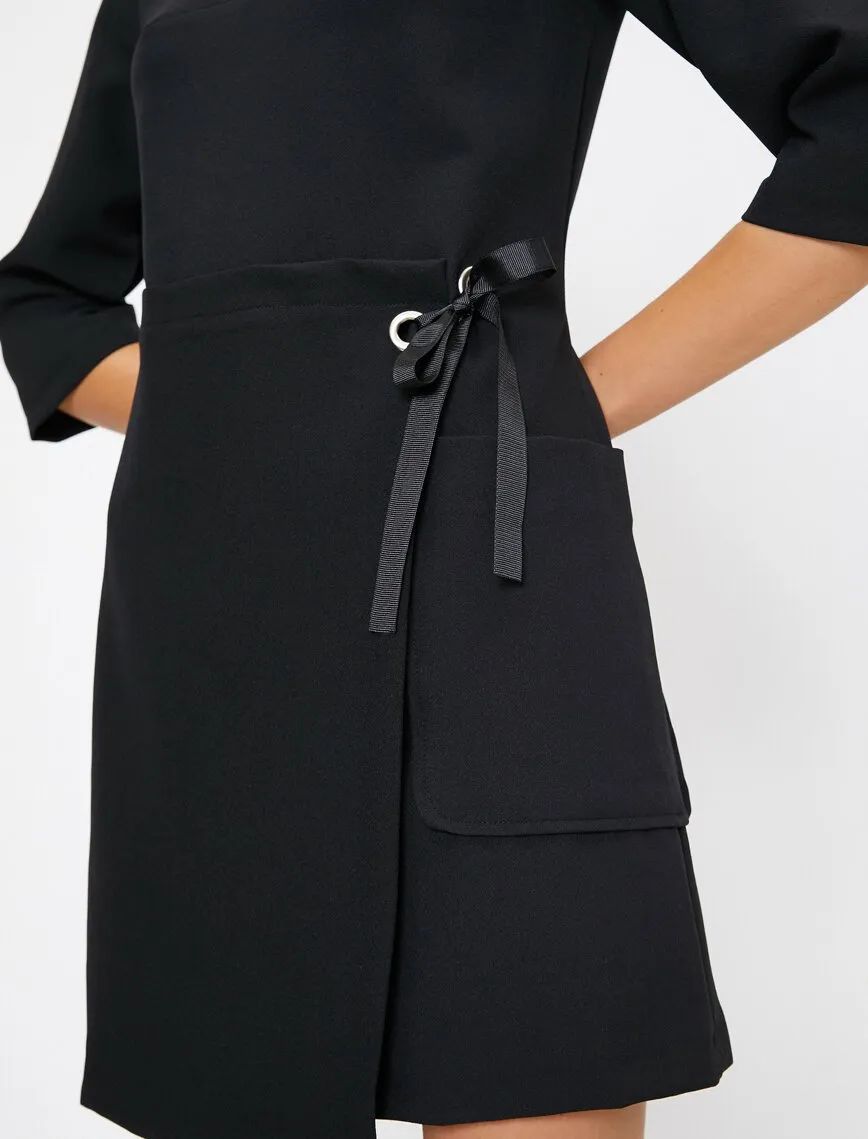 15030 Black Wrap Skirt Dress