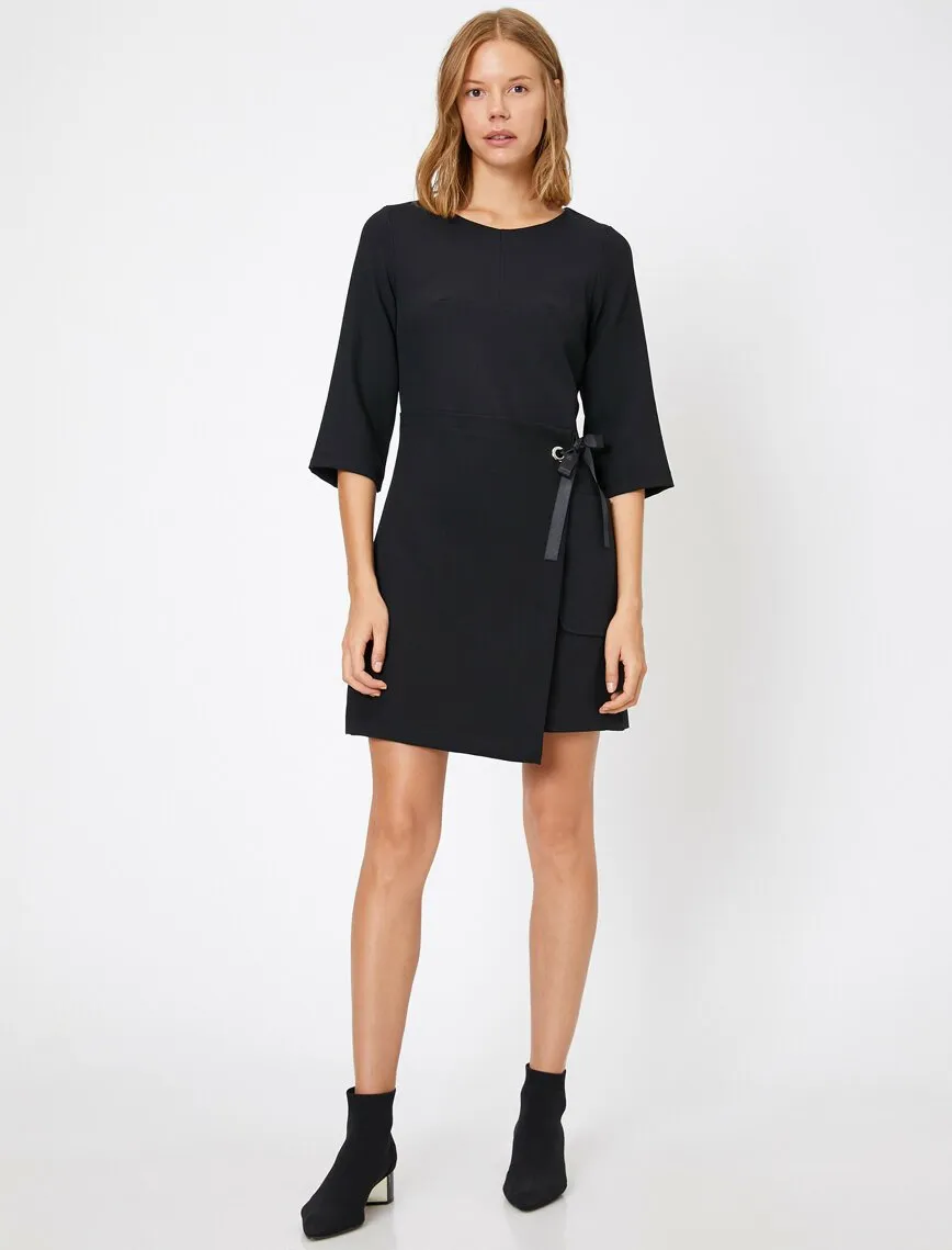 15030 Black Wrap Skirt Dress