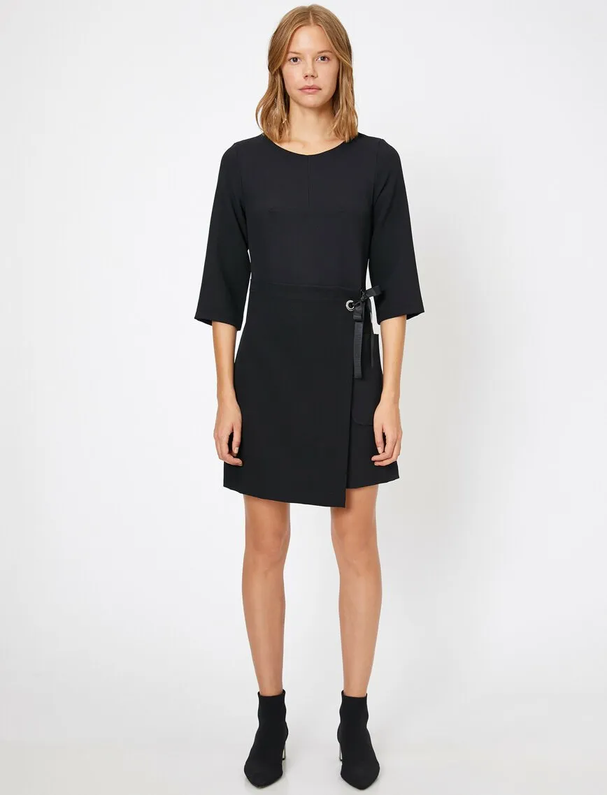 15030 Black Wrap Skirt Dress