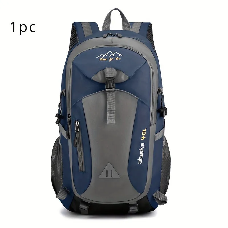 1pc Large Capacity Mens Travel Backpack - Waterproof, Stain Resistant, and Lightweight Oxford Fabric with Adjustable Shoulder Straps, Polyester Lining, and Multifunctional Compartments for Going Out and Outdoor Activities