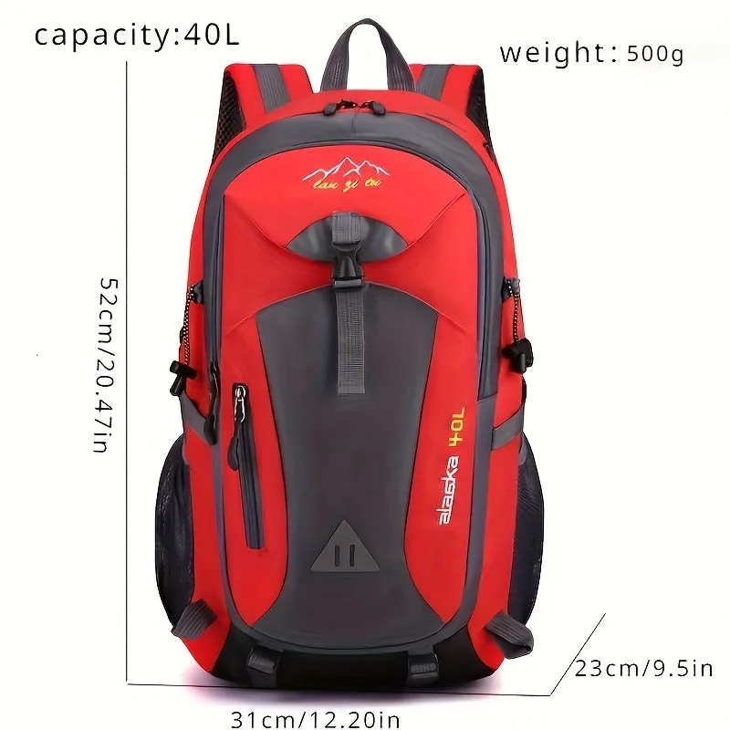 1pc Large Capacity Mens Travel Backpack - Waterproof, Stain Resistant, and Lightweight Oxford Fabric with Adjustable Shoulder Straps, Polyester Lining, and Multifunctional Compartments for Going Out and Outdoor Activities