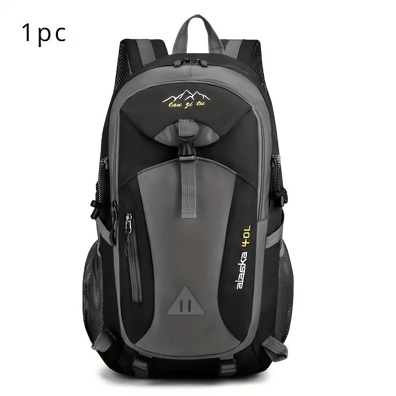 1pc Large Capacity Mens Travel Backpack - Waterproof, Stain Resistant, and Lightweight Oxford Fabric with Adjustable Shoulder Straps, Polyester Lining, and Multifunctional Compartments for Going Out and Outdoor Activities