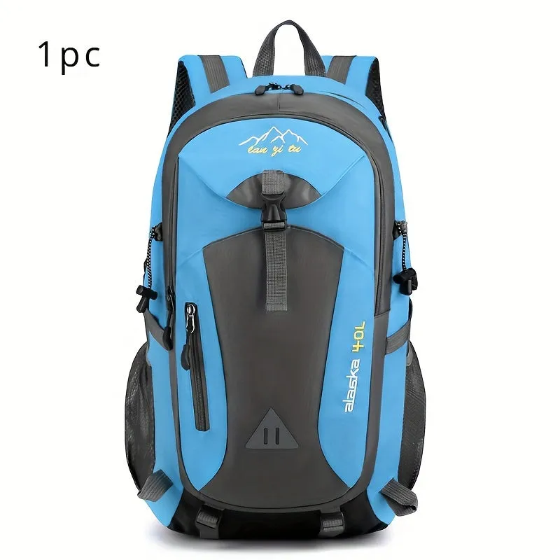 1pc Large Capacity Mens Travel Backpack - Waterproof, Stain Resistant, and Lightweight Oxford Fabric with Adjustable Shoulder Straps, Polyester Lining, and Multifunctional Compartments for Going Out and Outdoor Activities