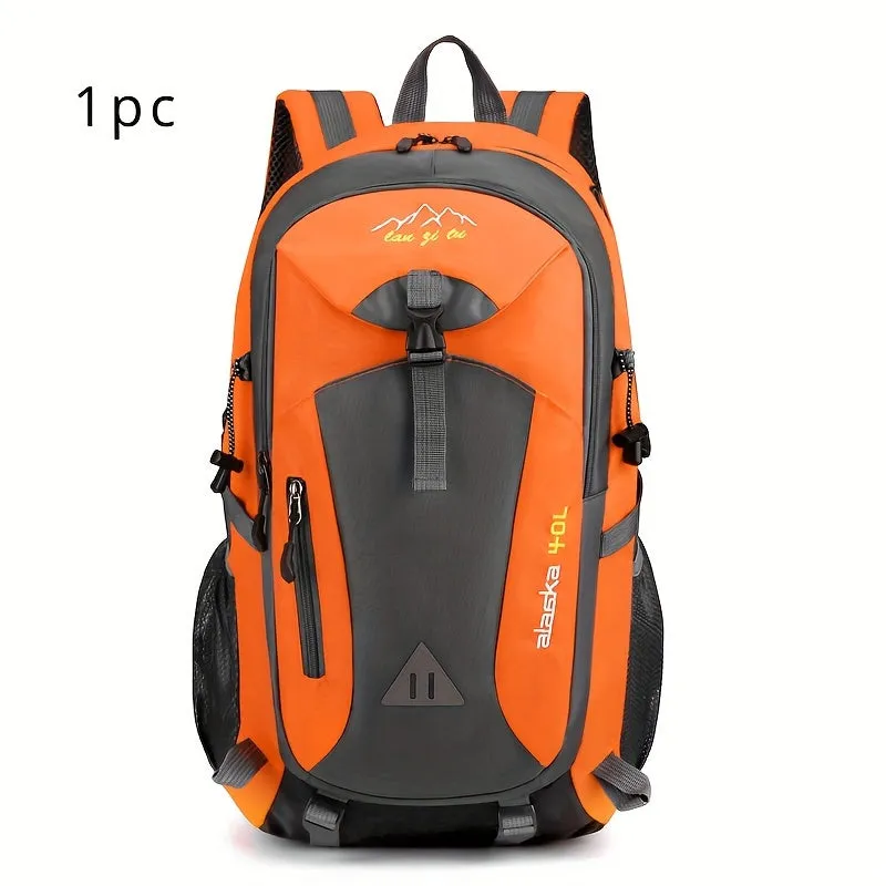 1pc Large Capacity Mens Travel Backpack - Waterproof, Stain Resistant, and Lightweight Oxford Fabric with Adjustable Shoulder Straps, Polyester Lining, and Multifunctional Compartments for Going Out and Outdoor Activities