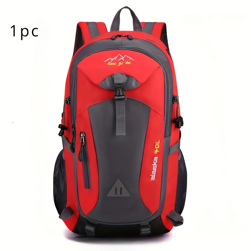 1pc Large Capacity Mens Travel Backpack - Waterproof, Stain Resistant, and Lightweight Oxford Fabric with Adjustable Shoulder Straps, Polyester Lining, and Multifunctional Compartments for Going Out and Outdoor Activities