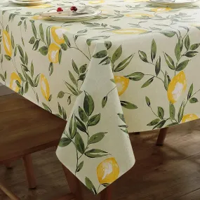 1pc Lemon Vinyl Tablecloth - Waterproof, Oil-Proof, Wipeable, Rectangular, Suitable for Kitchen Parties, Picnics, Patios, and Outdoor Use