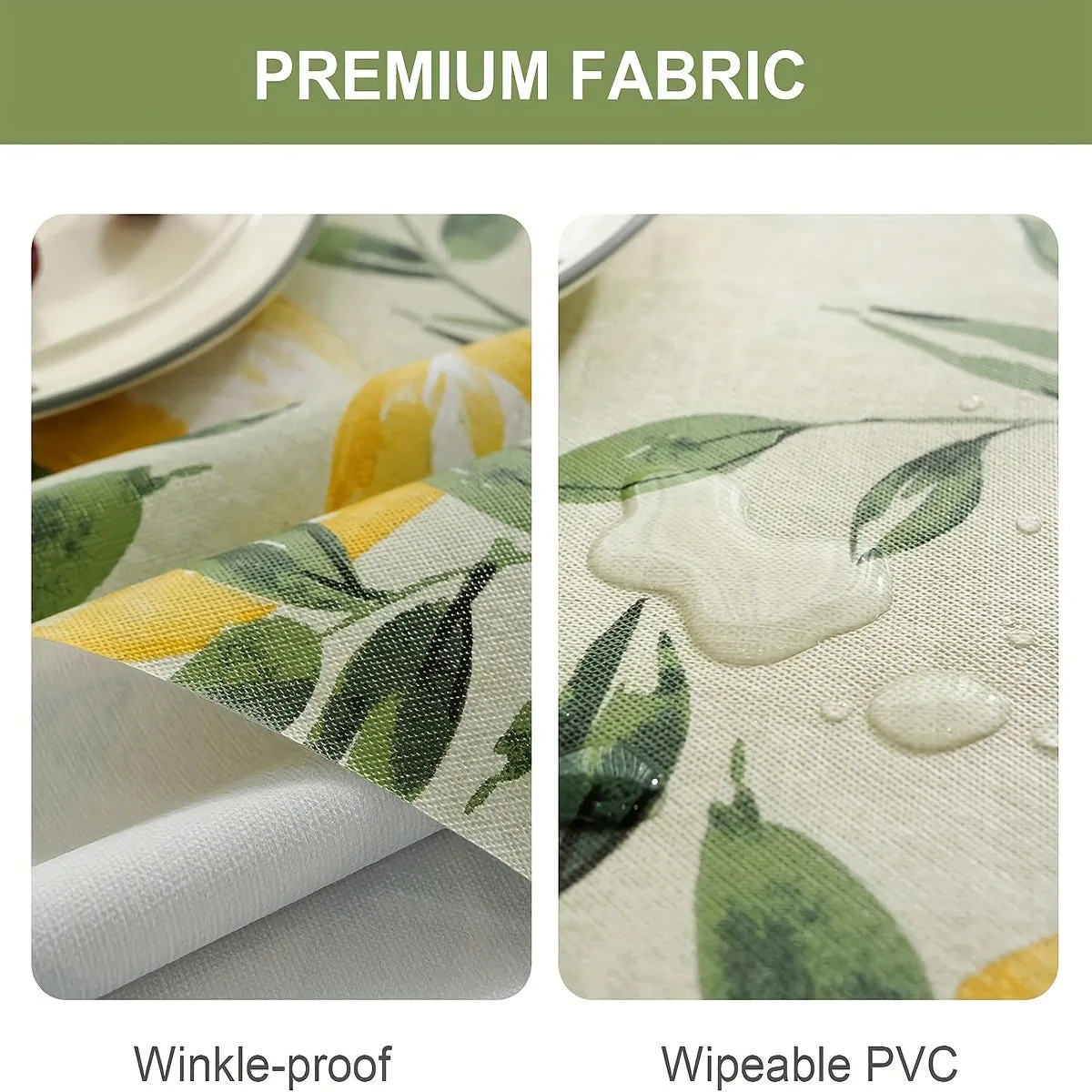 1pc Lemon Vinyl Tablecloth - Waterproof, Oil-Proof, Wipeable, Rectangular, Suitable for Kitchen Parties, Picnics, Patios, and Outdoor Use