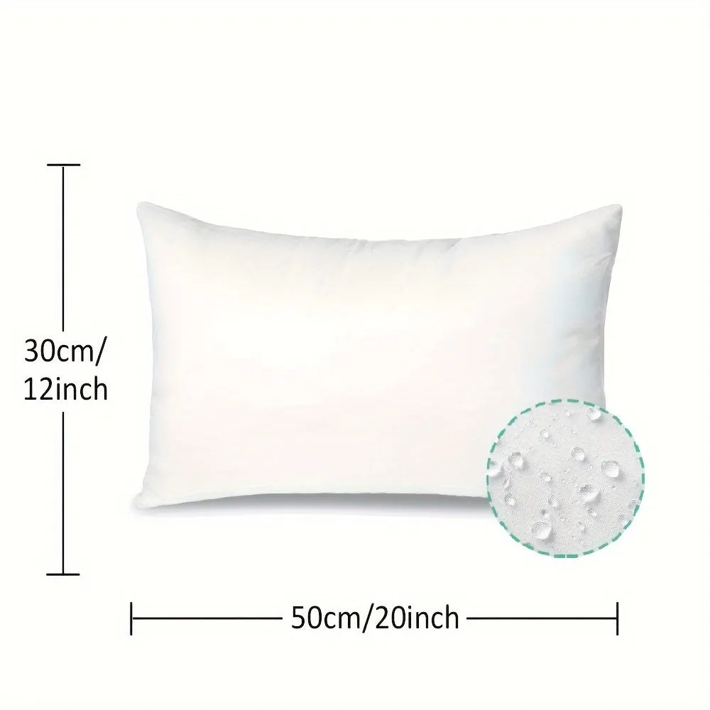 1pc Luxurious White Waist Pillow Insert - Waterproof, Oil-Proof, Comfortable, and Supportive for Indoor and Outdoor Home Living Room, Bedroom, Courtyard Use - 12x20inches