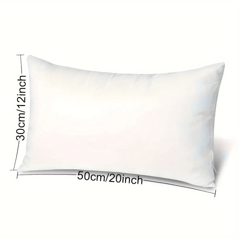 1pc Luxurious White Waist Pillow Insert - Waterproof, Oil-Proof, Comfortable, and Supportive for Indoor and Outdoor Home Living Room, Bedroom, Courtyard Use - 12x20inches