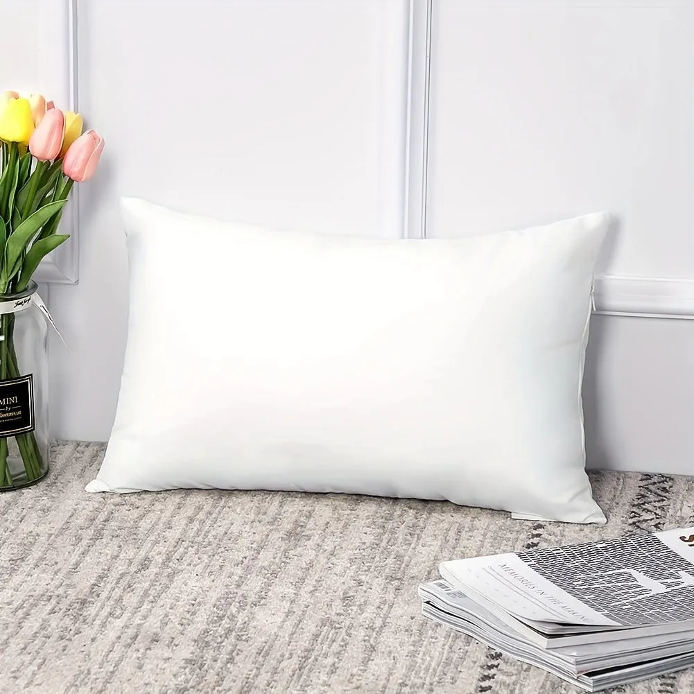 1pc Luxurious White Waist Pillow Insert - Waterproof, Oil-Proof, Comfortable, and Supportive for Indoor and Outdoor Home Living Room, Bedroom, Courtyard Use - 12x20inches