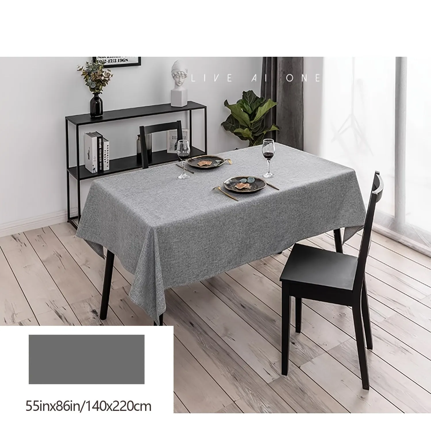 1pc, Nordic Simple Tablecloth, Simple Style Modern Solid Color Waterproof And Oil-proof Wash-free Desk Fabric Tablecover, Home Deocration