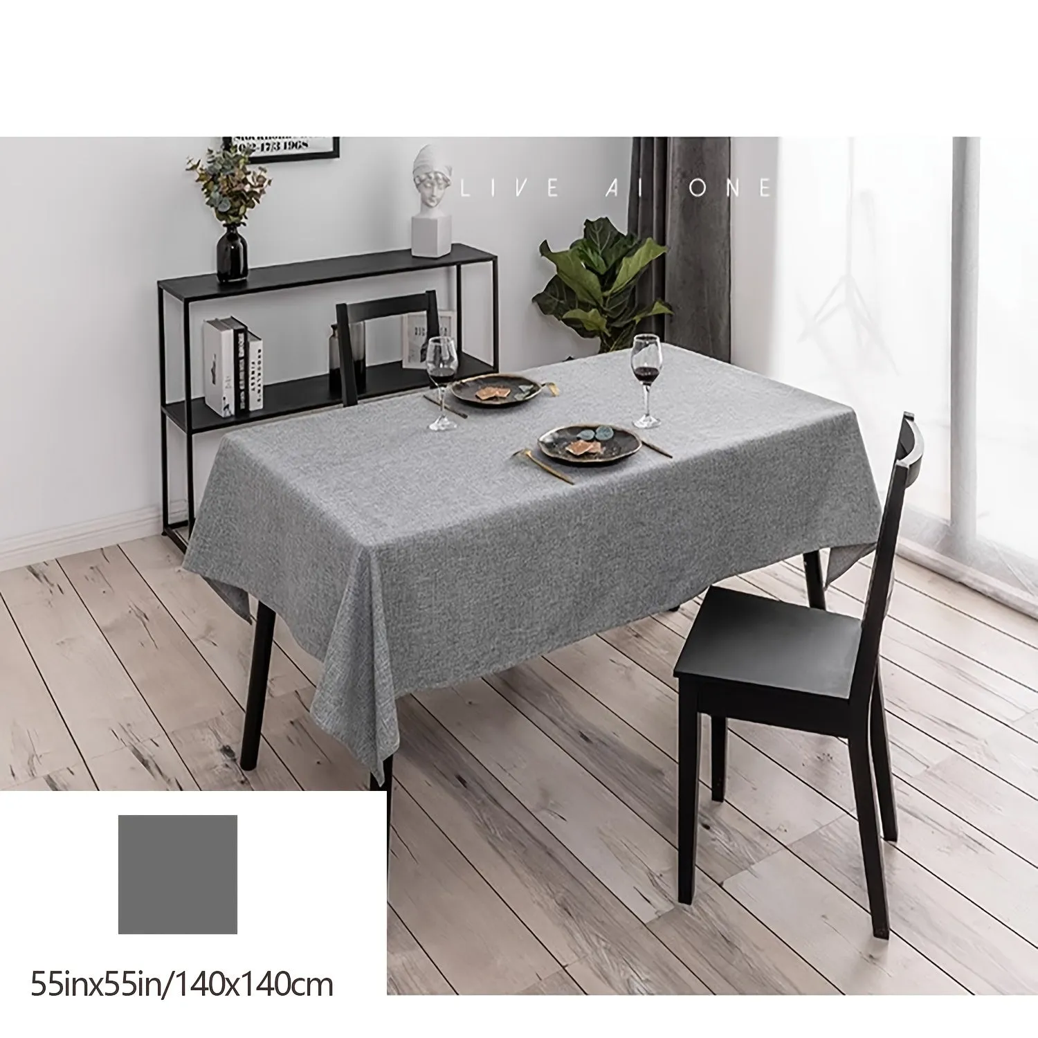 1pc, Nordic Simple Tablecloth, Simple Style Modern Solid Color Waterproof And Oil-proof Wash-free Desk Fabric Tablecover, Home Deocration