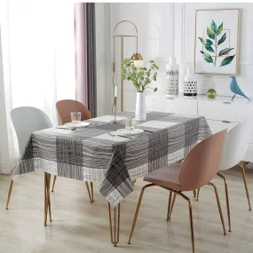 1PC Premium PVC Striped Waterproof and Heat-Resistant Tablecloth - Easy to Clean, Wash-Free, Reusable, and Durable Dining Cloth for Coffee Table, Indoor and Outdoor Use - Perfect for Family Gatherings, Parties, and Everyday Meals