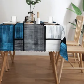 1pc Vibrant Multi-Color Plush Rectangle Tablecloth - Waterproof, Wrinkle-Free, Grid Pattern Printed, Machine Made, Easy Care - Perfect for Home Dining Room, Restaurant, and Graduation Celebrations