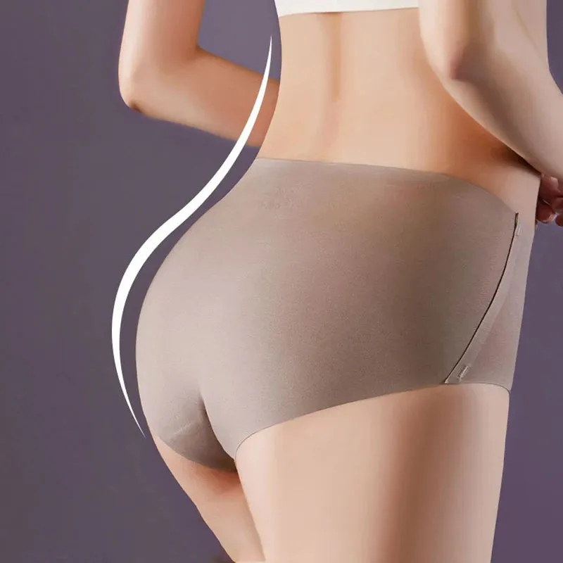 4 PCS/Lot Plain Panties Slip Silk Seamless Panties For Women Female Underwear Soft Thin Light Panty Culotte Femme Underpants