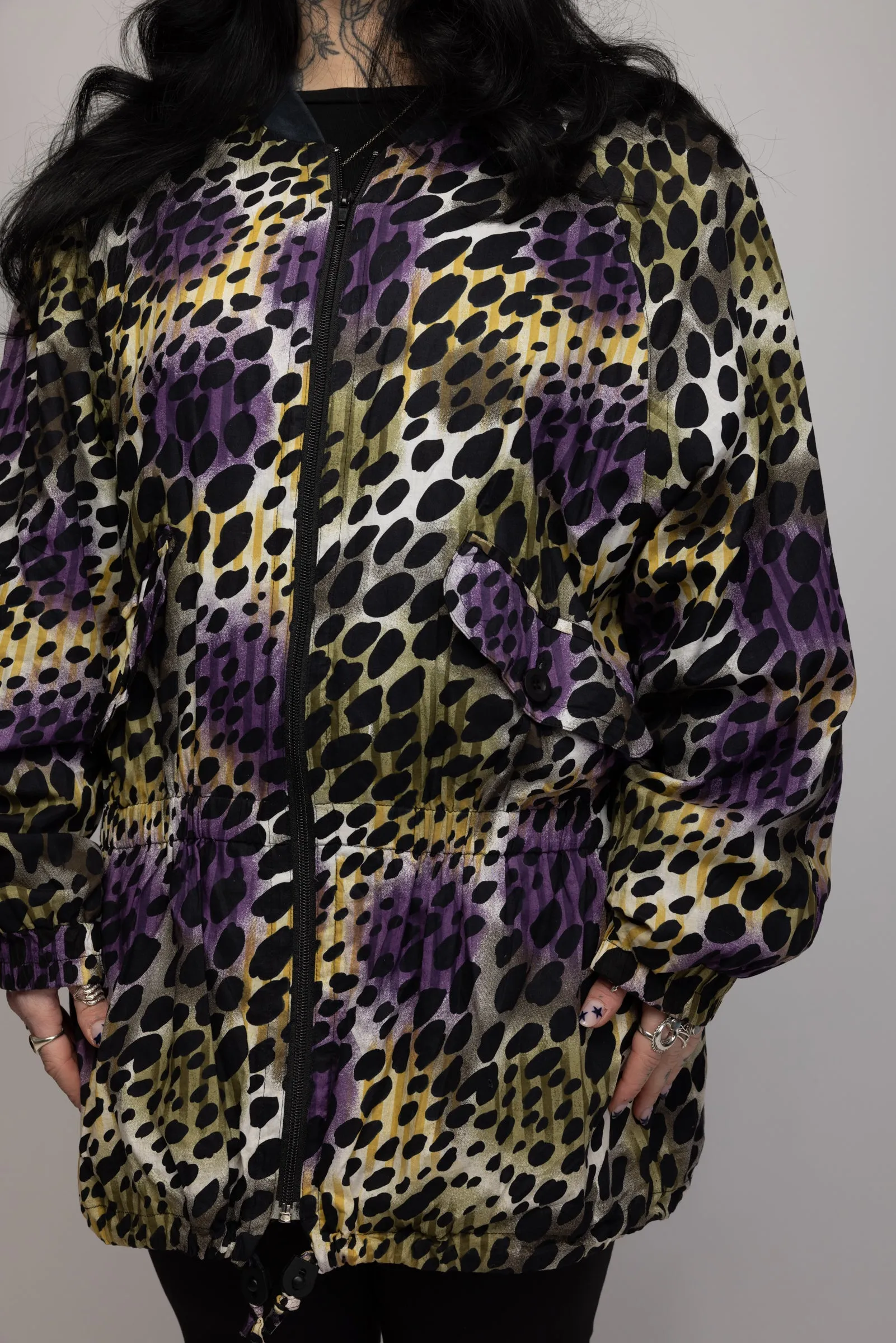 80's Leopard print Parka M/L