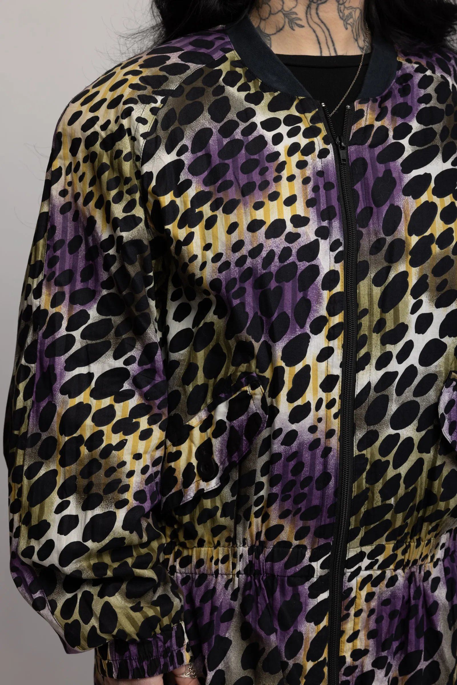 80's Leopard print Parka M/L