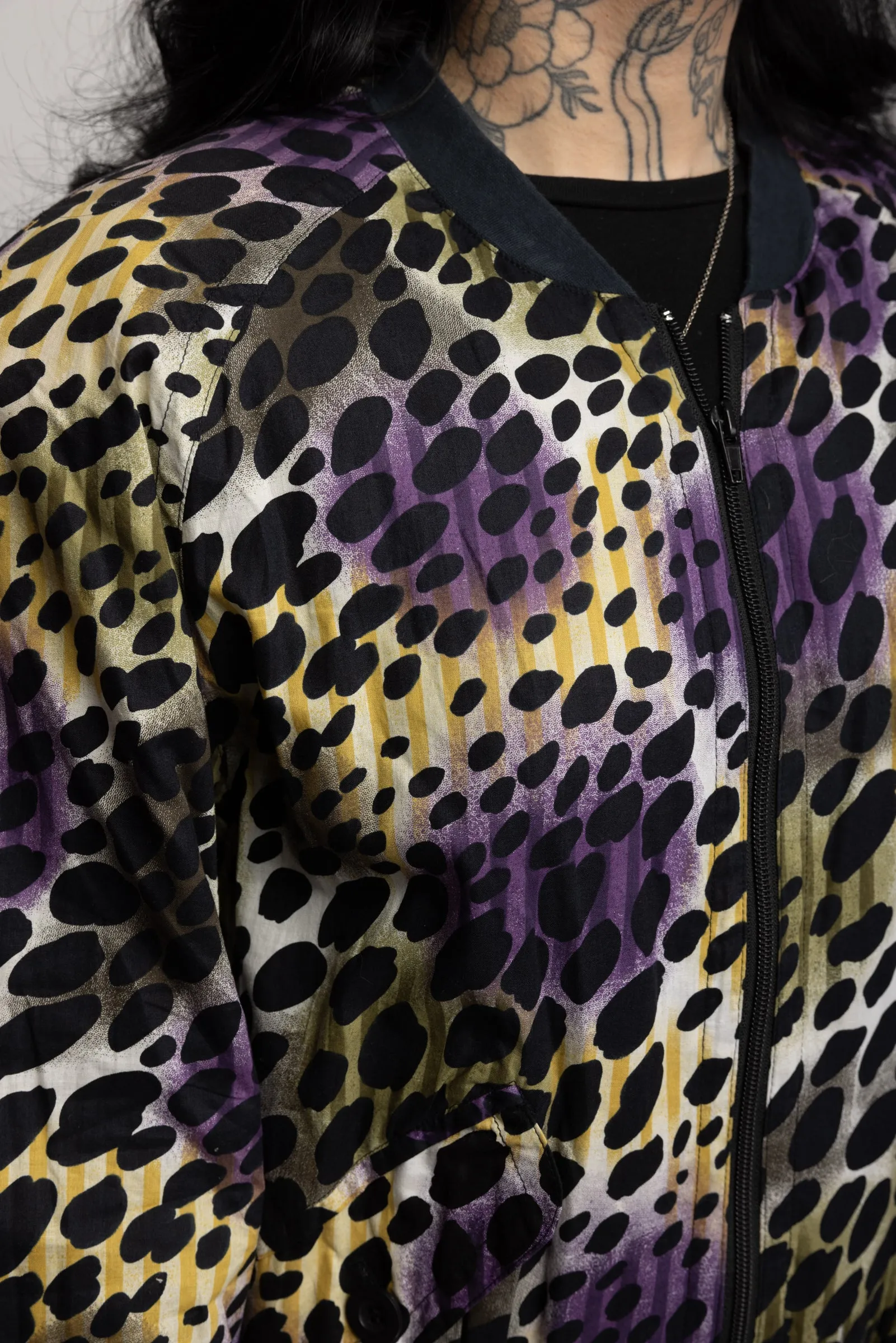 80's Leopard print Parka M/L