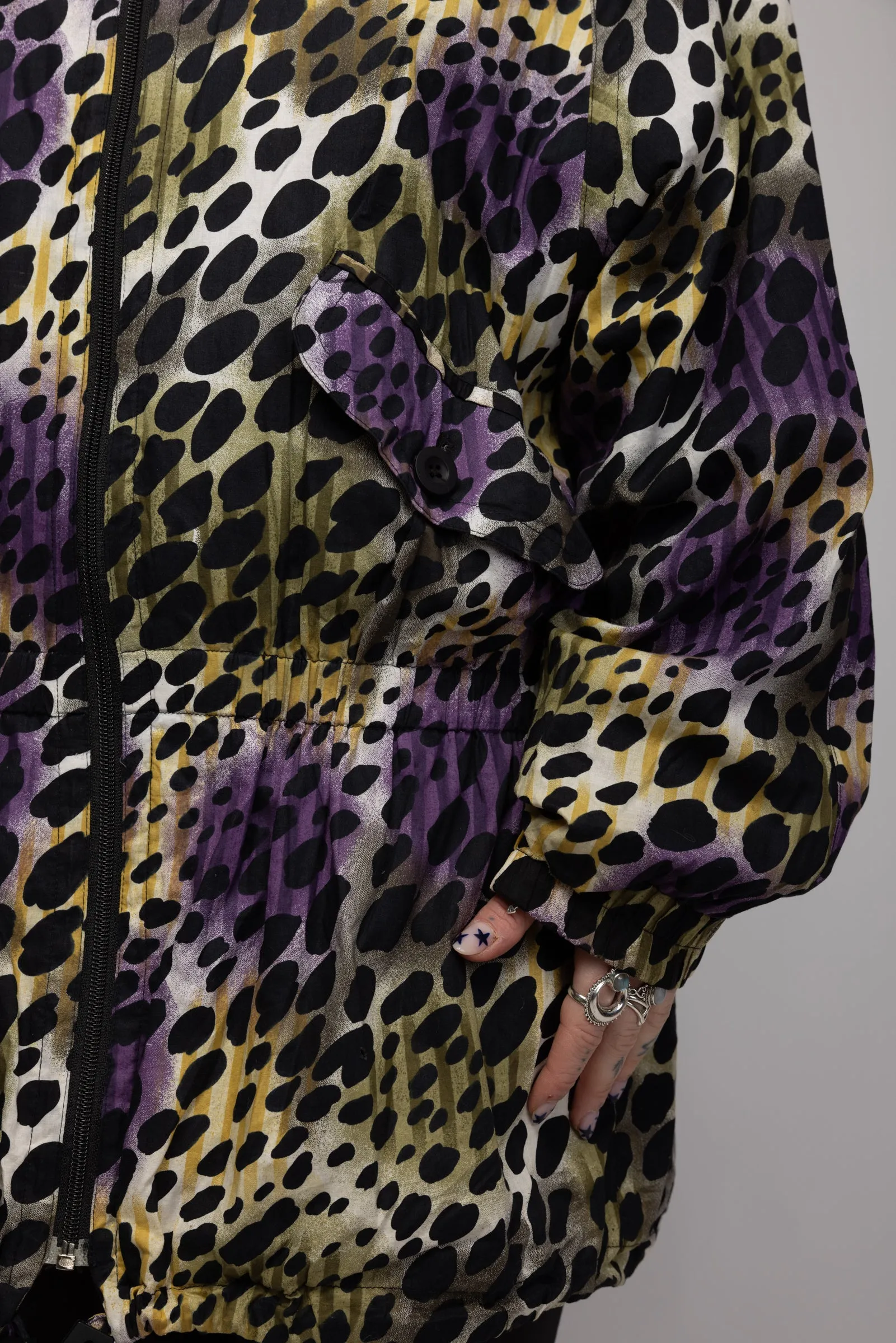 80's Leopard print Parka M/L