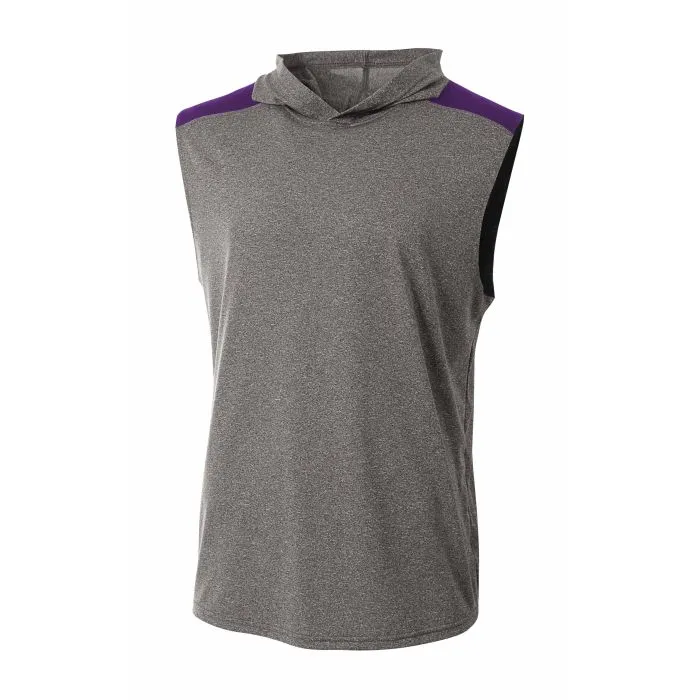 A4 Mens Tourney Sleeveless Hooded Tee