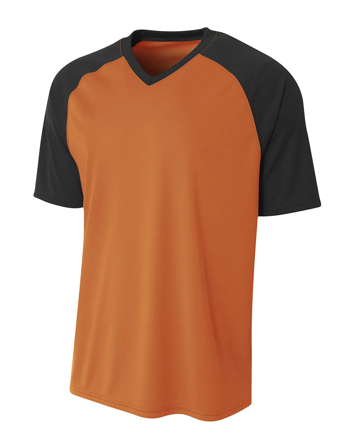 A4 Youth Polyester V-Neck Strike Jersey with Contrast Sleeves