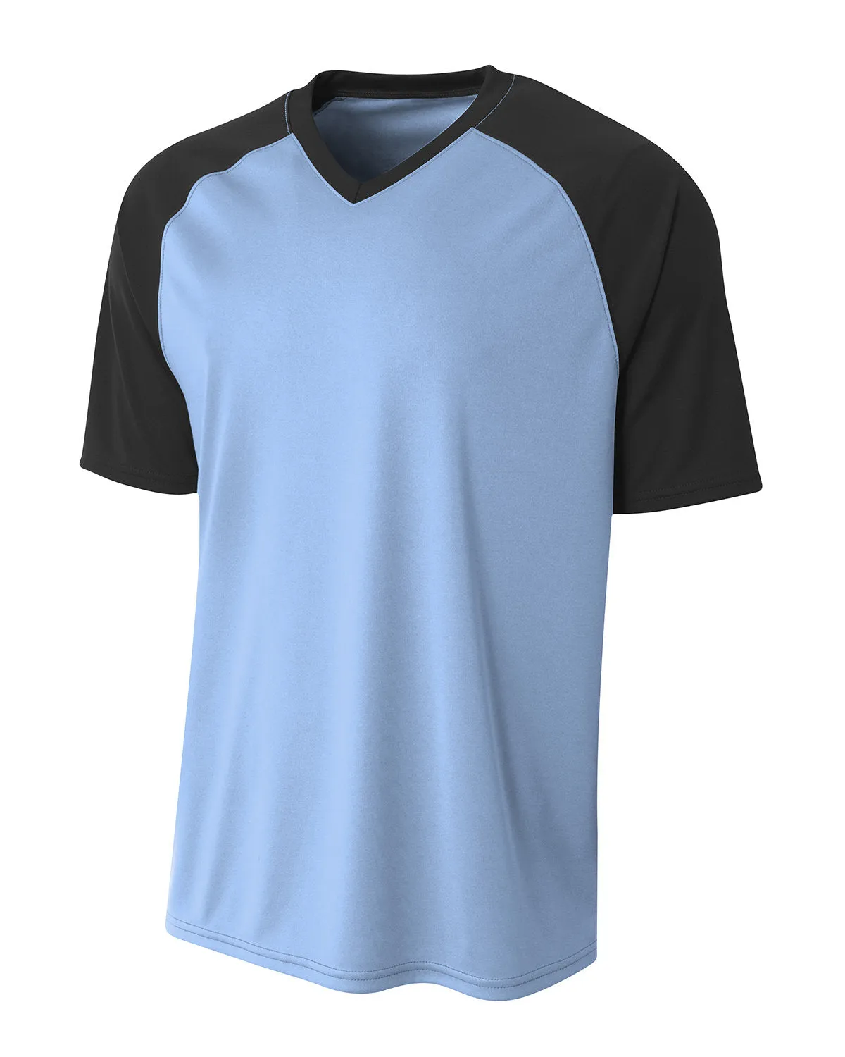 A4 Youth Polyester V-Neck Strike Jersey with Contrast Sleeves