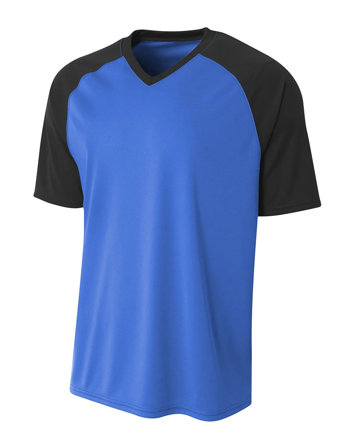 A4 Youth Polyester V-Neck Strike Jersey with Contrast Sleeves