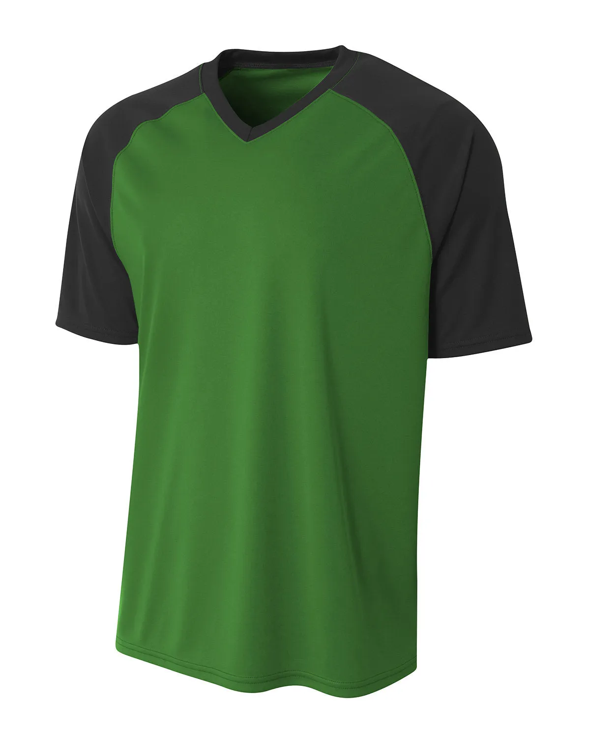 A4 Youth Polyester V-Neck Strike Jersey with Contrast Sleeves