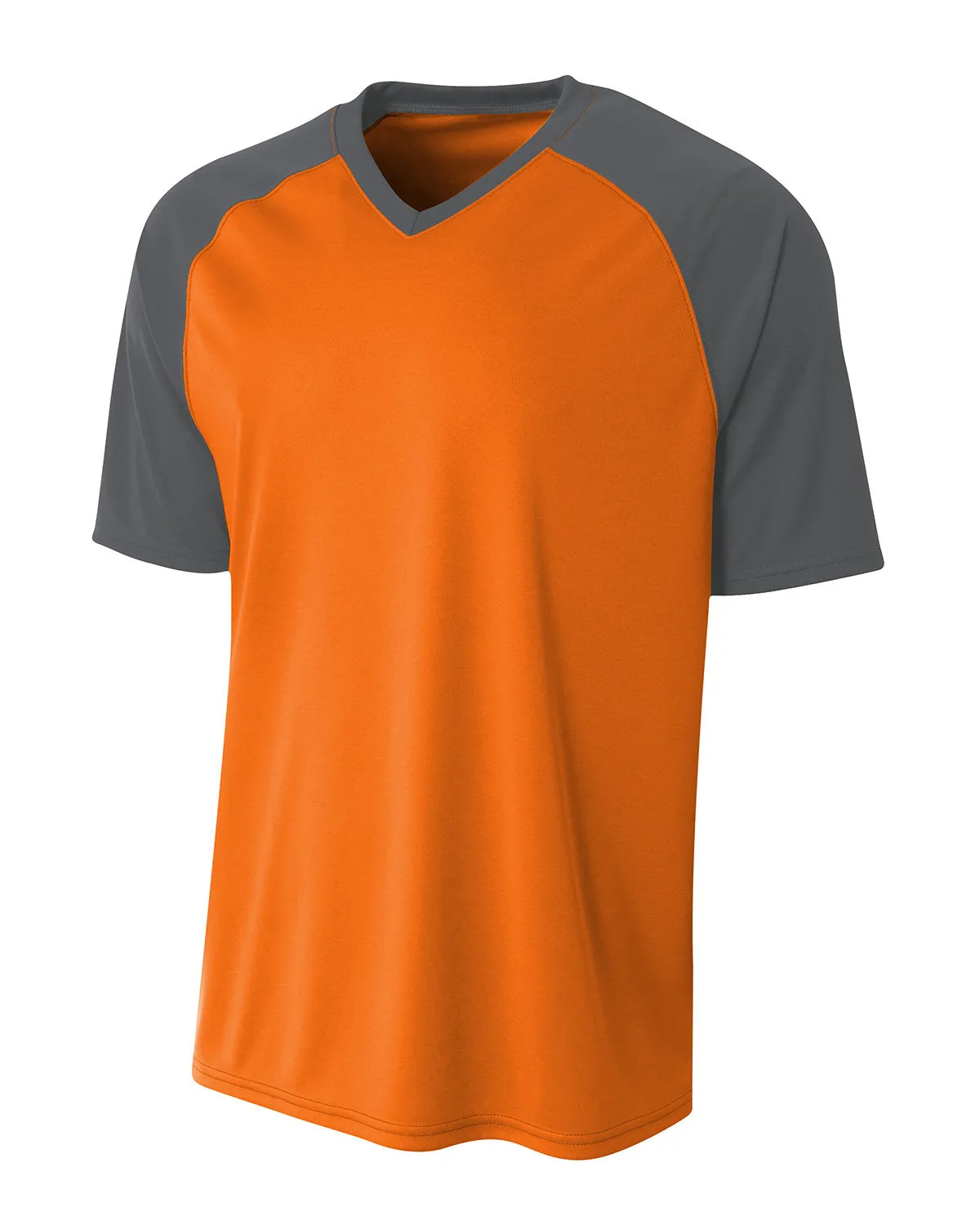 A4 Youth Polyester V-Neck Strike Jersey with Contrast Sleeves