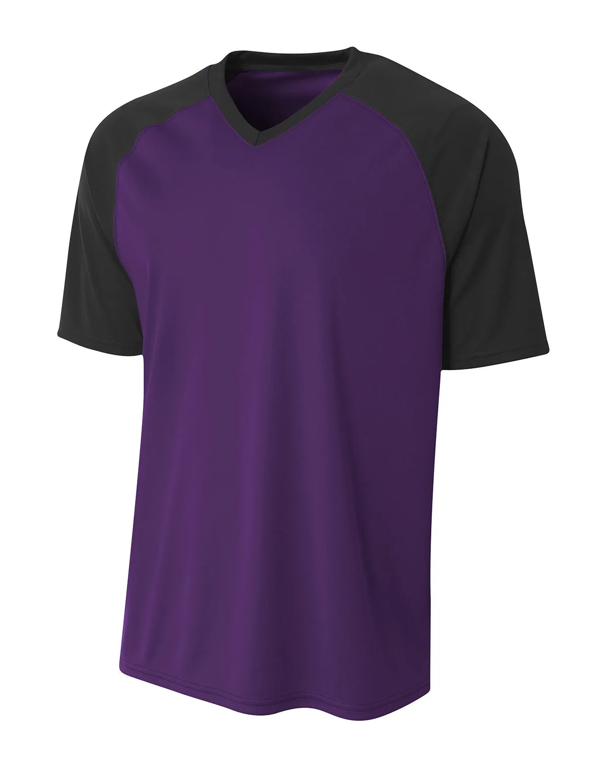 A4 Youth Polyester V-Neck Strike Jersey with Contrast Sleeves