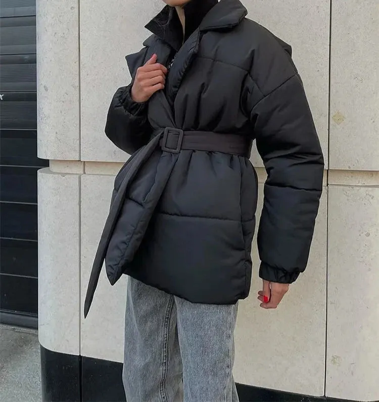 A&A Winter Belted-Up Pocket Parka Coat