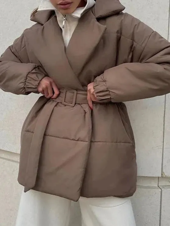 A&A Winter Belted-Up Pocket Parka Coat