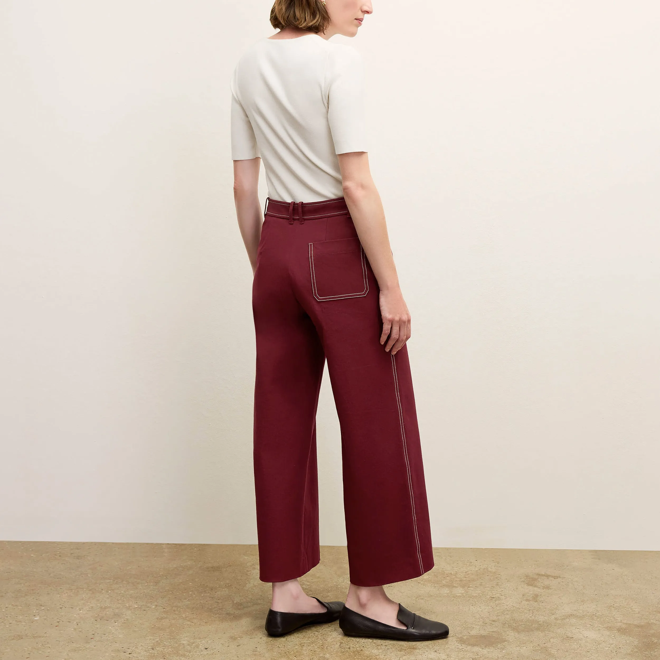 Abby Jean - Contrast Stitch Eco Better Than Denim :: Berry Jam