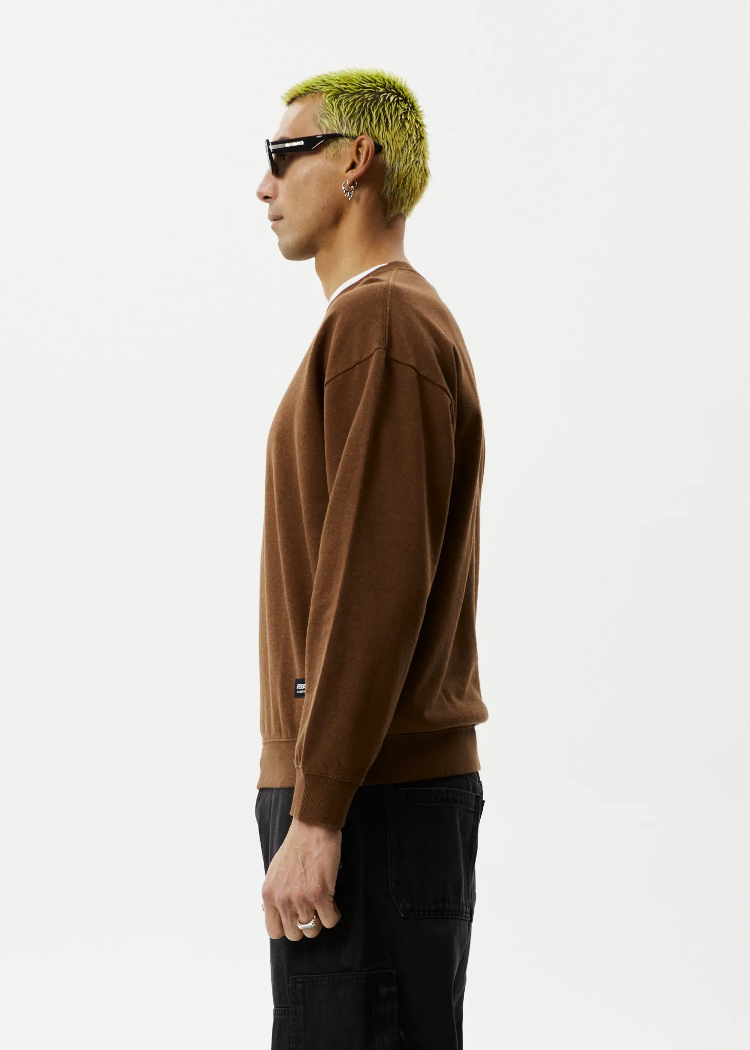 Afends Mens Indica - Hemp Crew Neck Jumper - Toffee