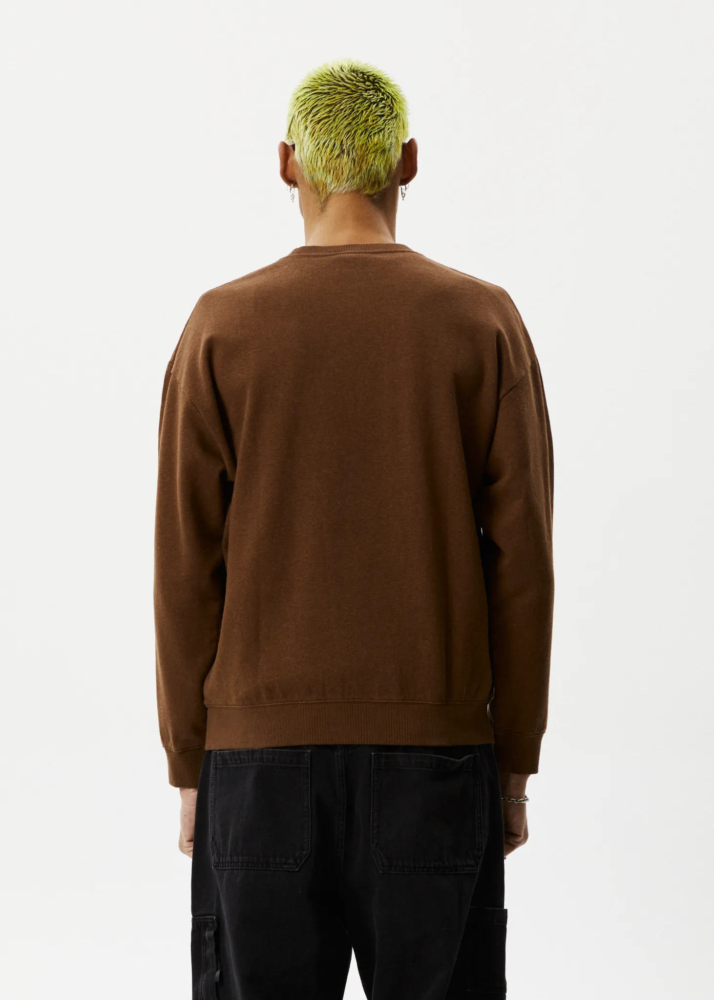 Afends Mens Indica - Hemp Crew Neck Jumper - Toffee