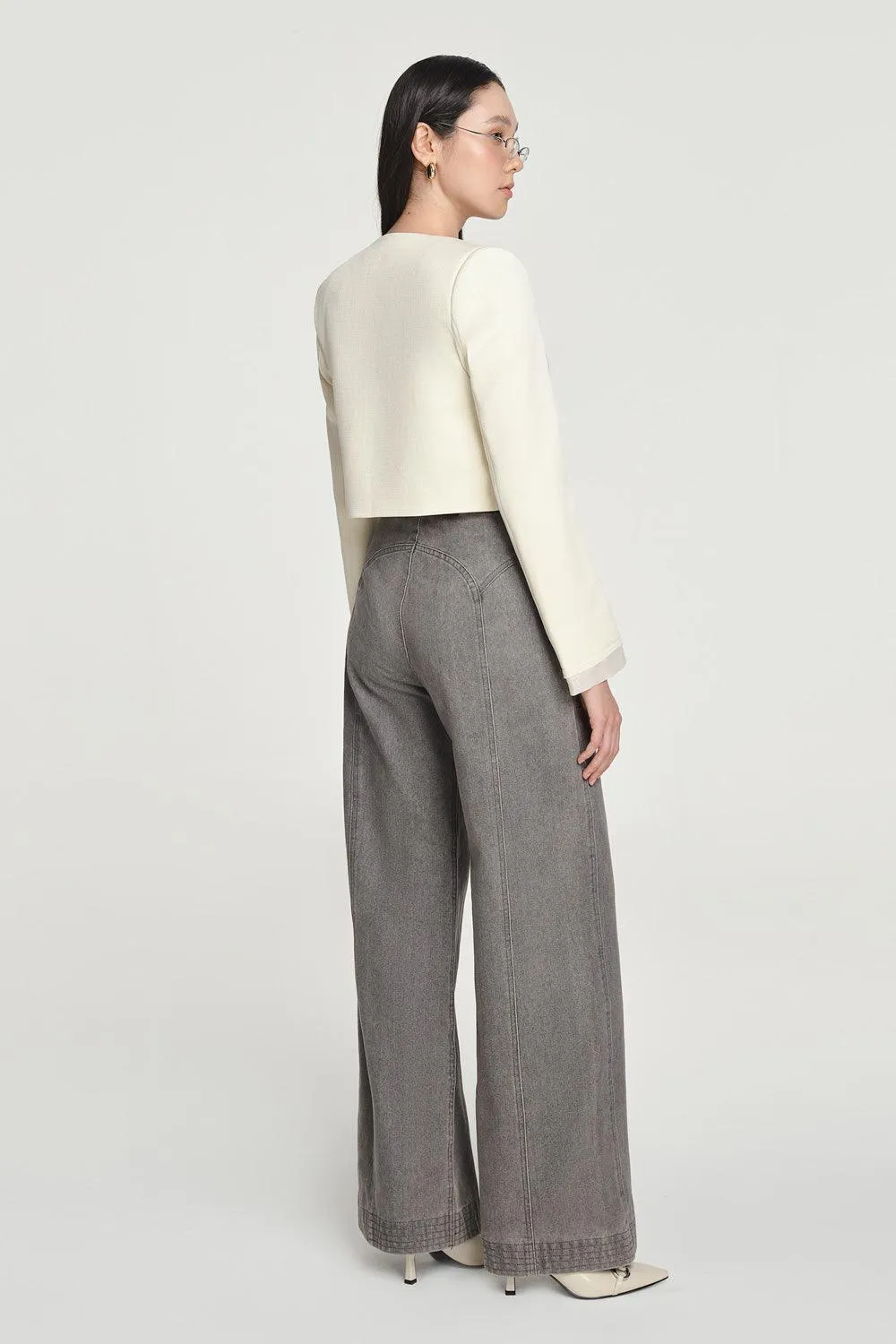 Alessandra Woven Cropped Jacket