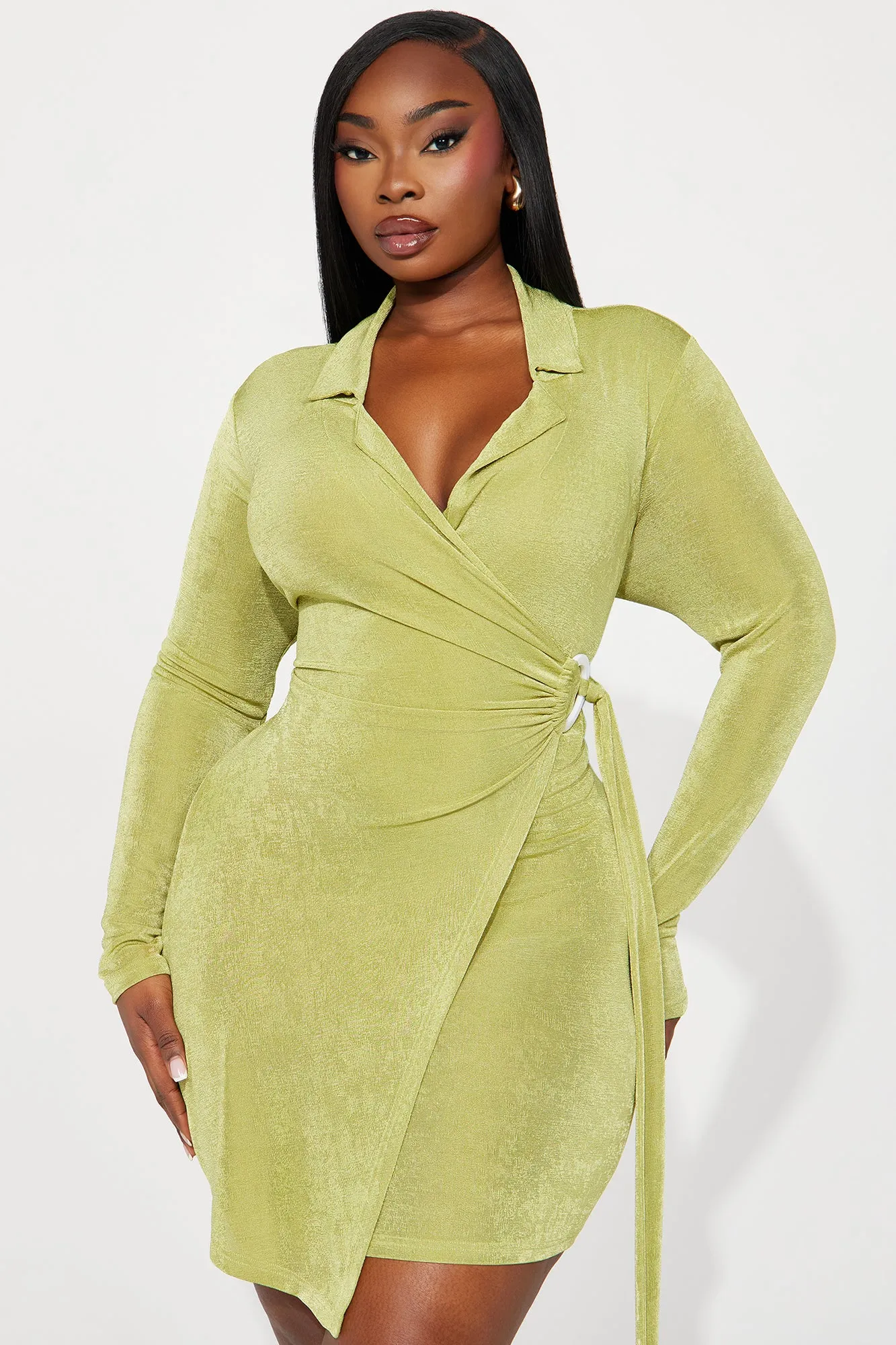 Alexis Slinky Mini Dress - Chartreuse