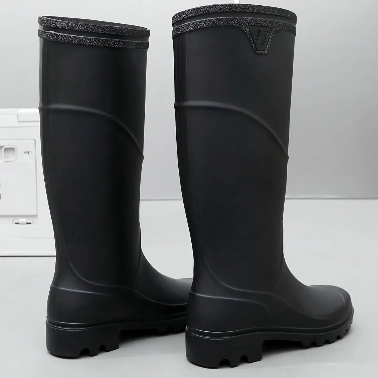 All-Season Waterproof Men's High Top Rain Boots: Non-Slip, Wear-Resistant for Outdoor Comfort and Safety