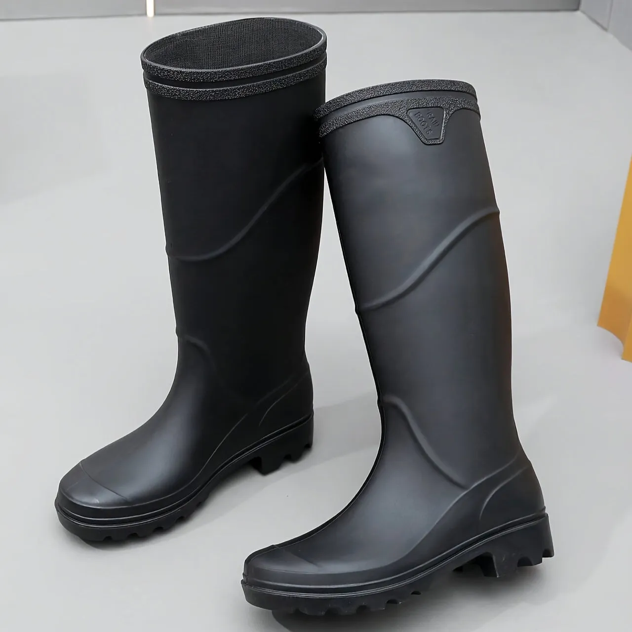 All-Season Waterproof Men's High Top Rain Boots: Non-Slip, Wear-Resistant for Outdoor Comfort and Safety