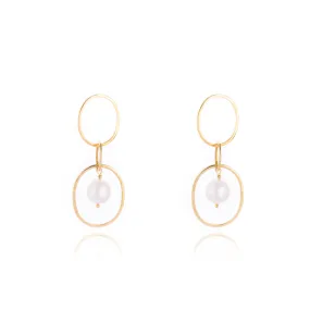 Ania Cultured Pearl Earring, Gold Vermeil