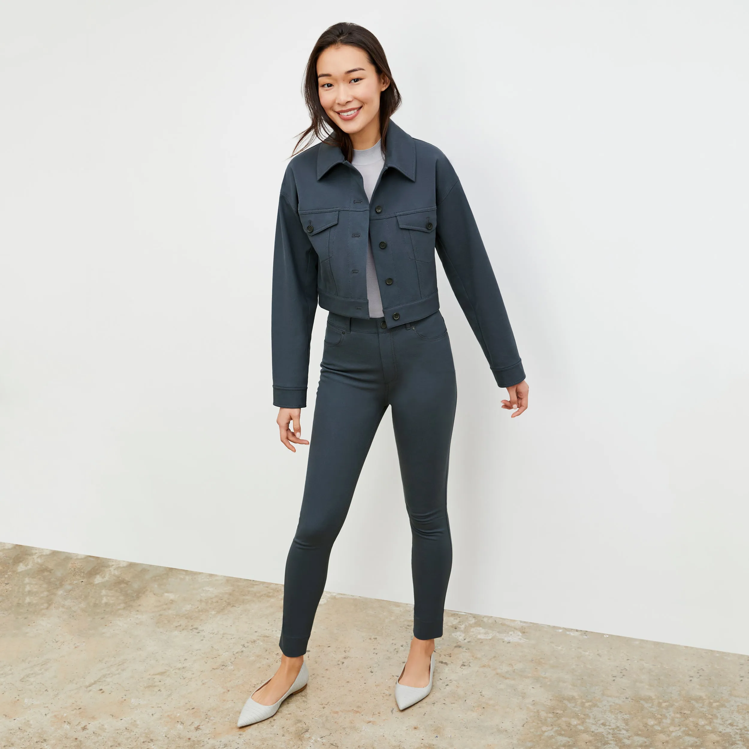 Anna Jacket - Eco Better Than Denim :: Dusty Indigo