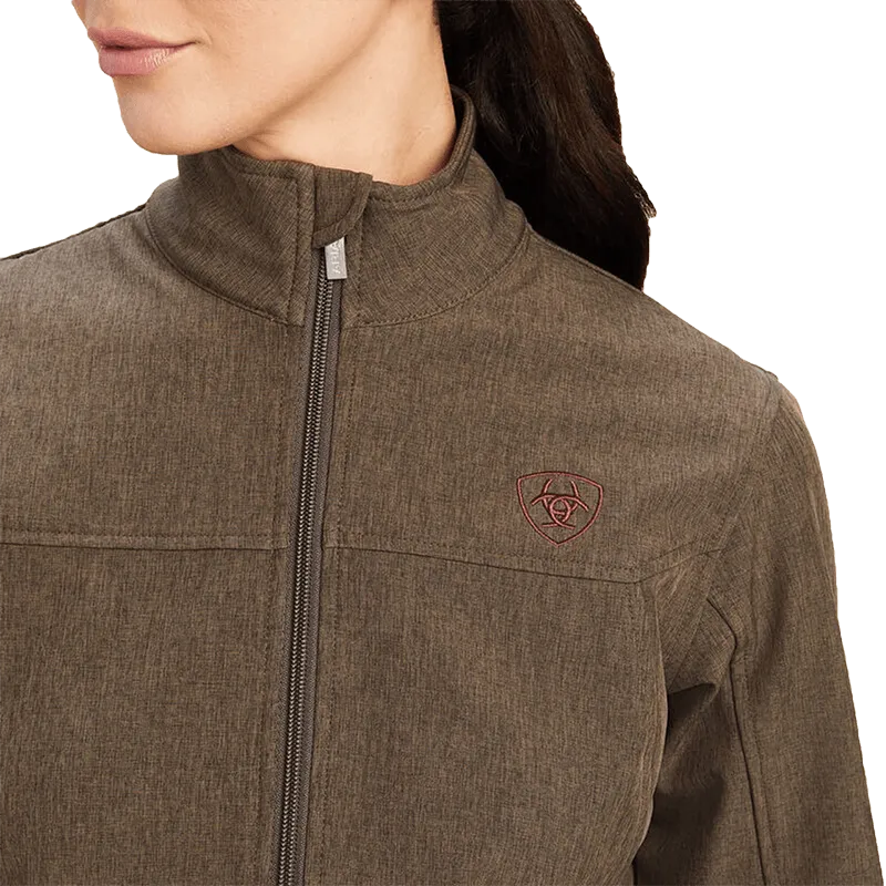 Ariat Women's New Team Softshell Banyan Bark Heather Brown Jacket